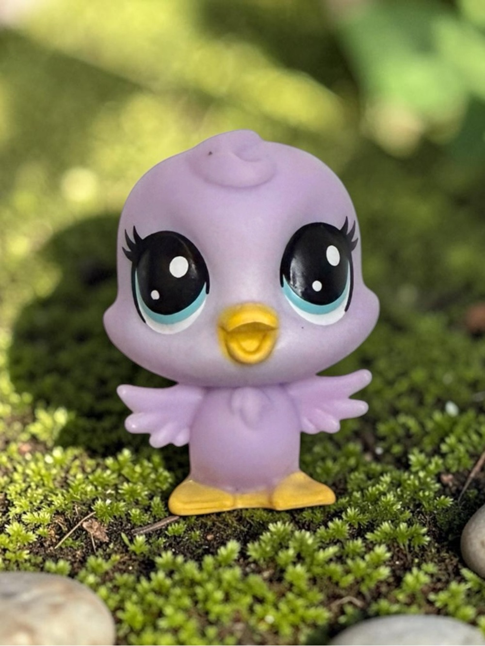 littlest pet shop # 3-58 destiny duckley purple duckling duck with yellow detail